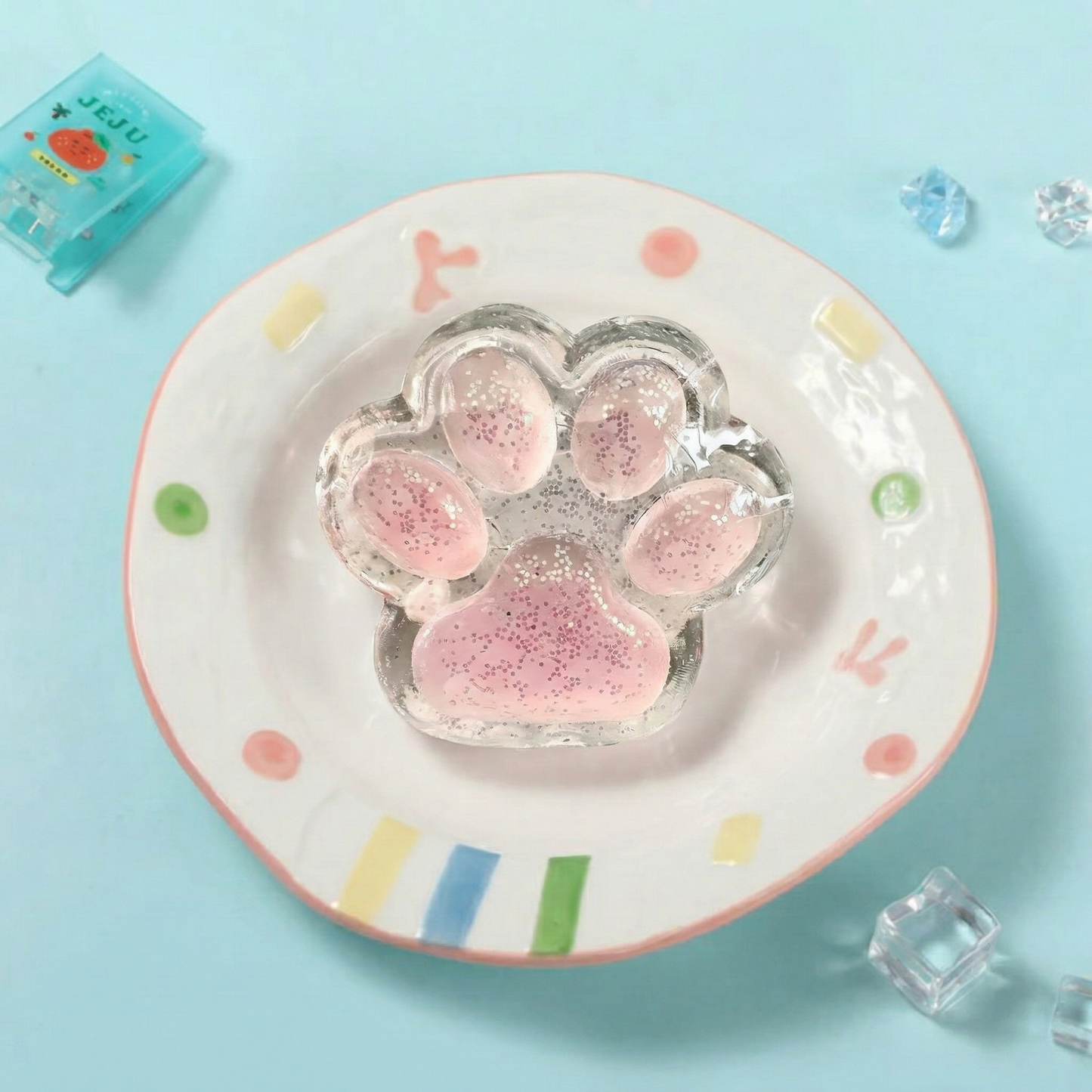 Pink Sparkling Paw Taba Squishy