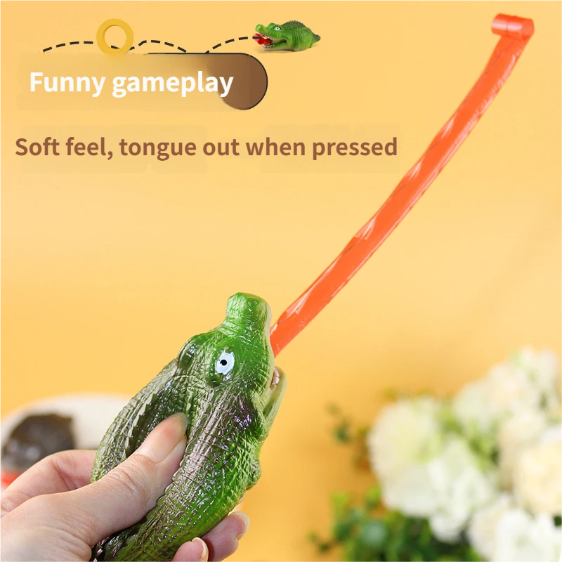 Tongue-sticking crocodile