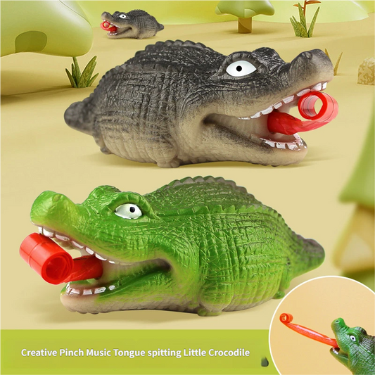 Tongue-sticking crocodile