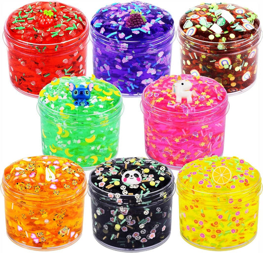 8 Pack Funny Clear Slime Kit