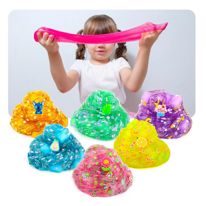 6 Pack Jelly Cube Crunchy Slime Kit