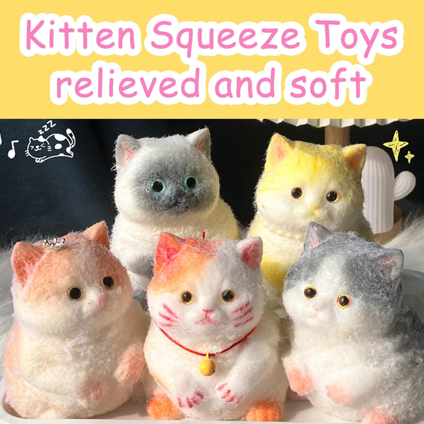 5PCKitten Squeeze Toys