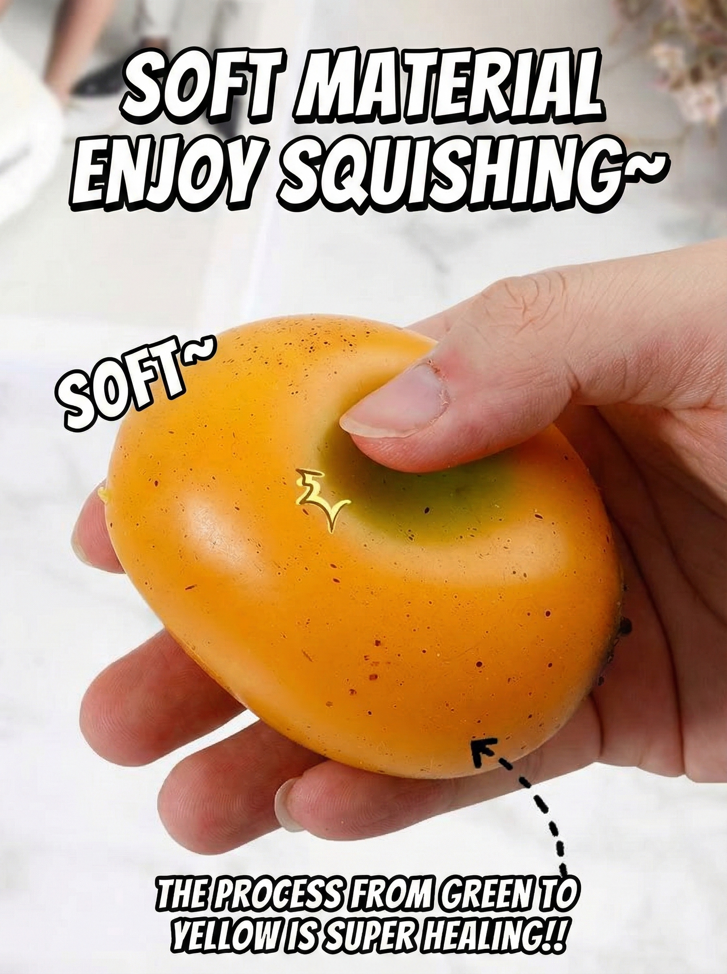 Color-changing mango stress ball