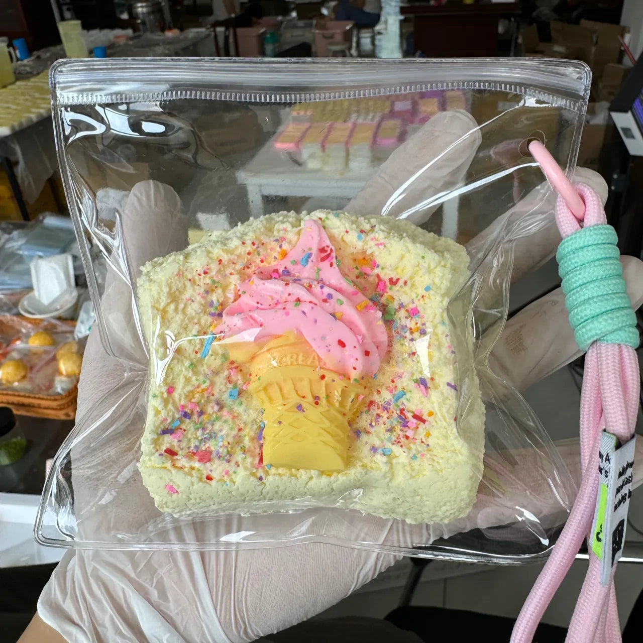 Ice cream pattern toast bread stress relief toy