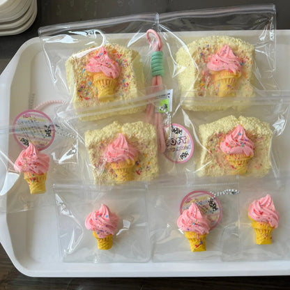 Ice cream pattern toast bread stress relief toy