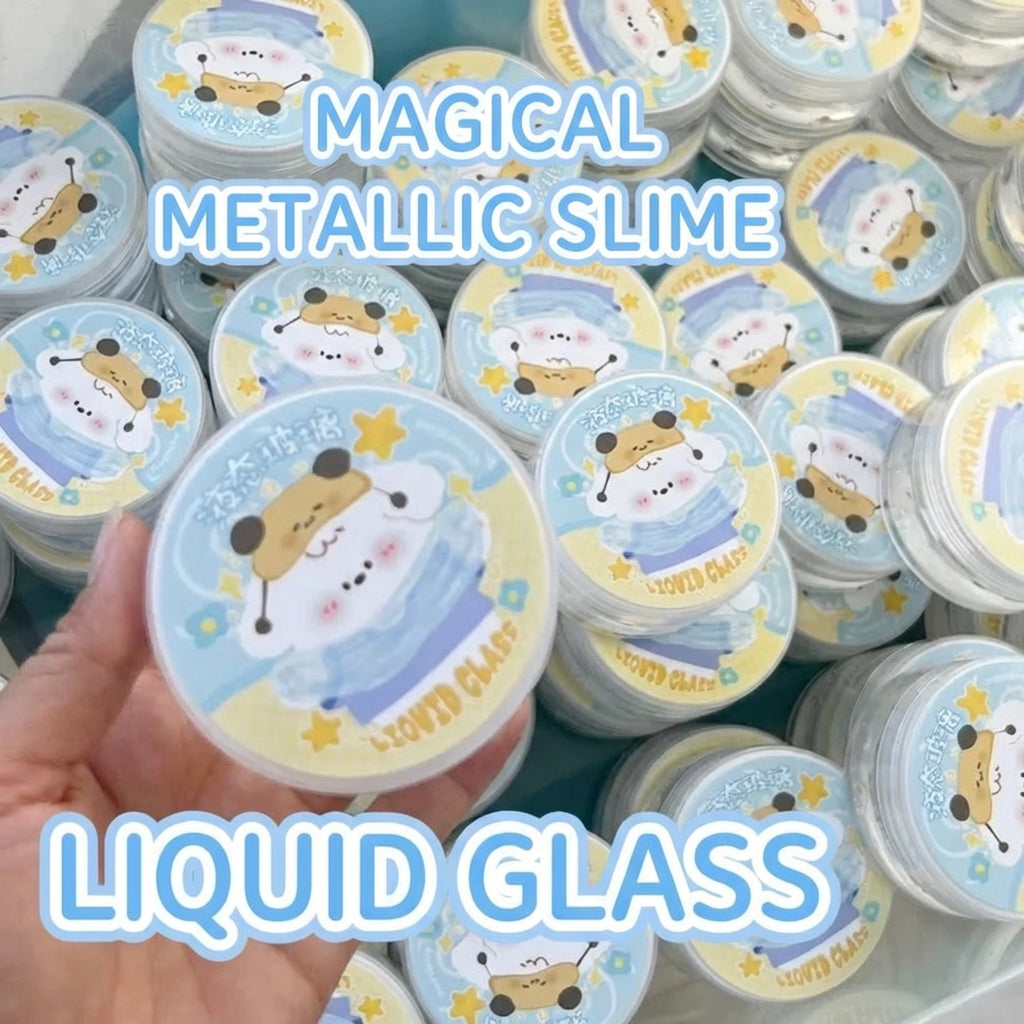 Liquid glass clay with metallic texture (Slime)