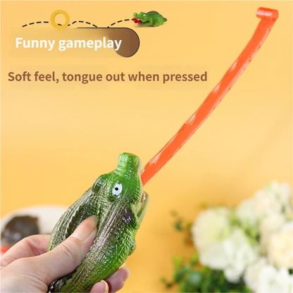 Tongue-sticking crocodile