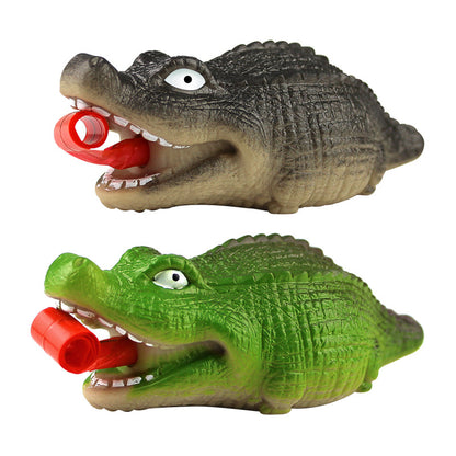 Tongue-sticking crocodile