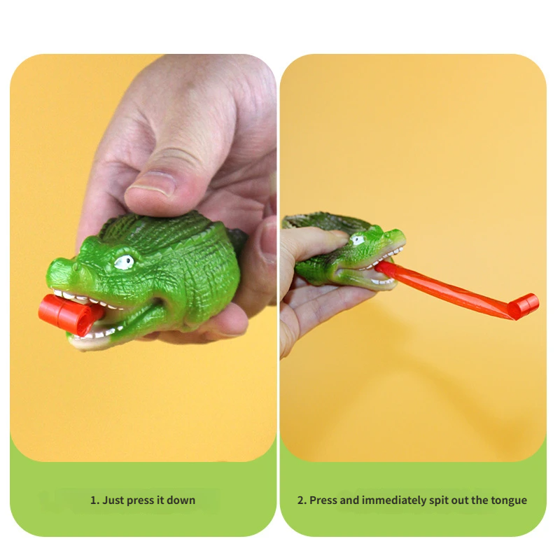 Tongue-sticking crocodile
