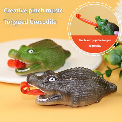 Tongue-sticking crocodile