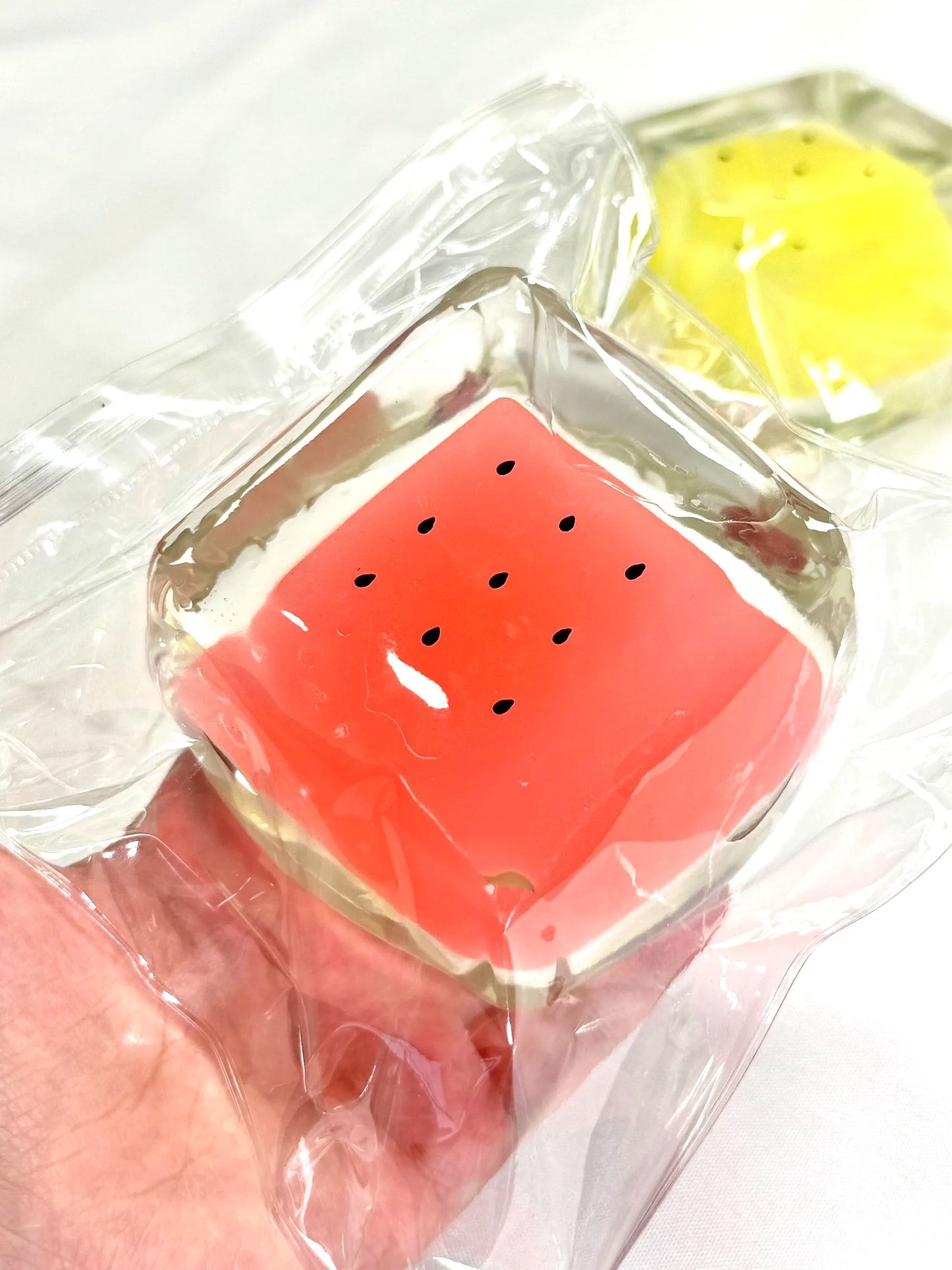 Pink quicksand watermelon cube